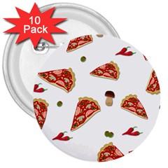 Pizza Pattern 3  Buttons (10 Pack)  by Valentinaart