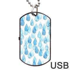 Rain Drops Dog Tag Usb Flash (two Sides) by Brittlevirginclothing