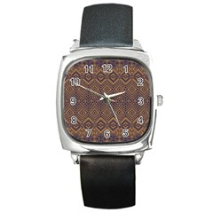 Aztec Pattern Square Metal Watch by Amaryn4rt