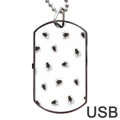 Flies Dog Tag Usb Flash (one Side) by Valentinaart