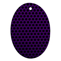 Dark Purple Metal Mesh With Round Holes Texture Oval Ornament (two Sides) by Amaryn4rt