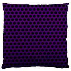 Dark Purple Metal Mesh With Round Holes Texture Large Flano Cushion Case (one Side) by Amaryn4rt