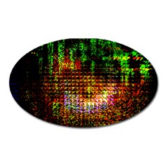 Radar Kaleidoscope Pattern Oval Magnet by Amaryn4rt