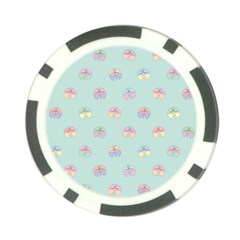 Butterfly Pastel Insect Green Poker Chip Card Guard by Nexatart