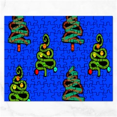 Christmas Trees Rectangular Jigsaw Puzzl by Nexatart