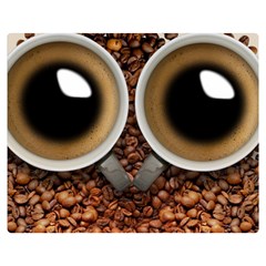 Owl Coffee Art Double Sided Flano Blanket (medium)  by Nexatart