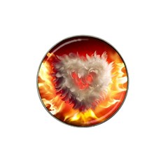 Arts Fire Valentines Day Heart Love Flames Heart Hat Clip Ball Marker (4 Pack) by Nexatart