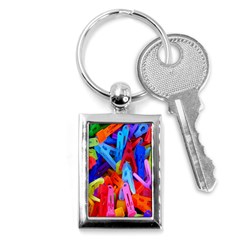 Clothespins Colorful Laundry Jam Pattern Key Chains (rectangle)  by Nexatart