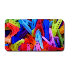 Clothespins Colorful Laundry Jam Pattern Medium Bar Mats by Nexatart