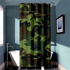 Camouflage Green Brown Black Shower Curtain 36  X 72  (stall)  by Nexatart