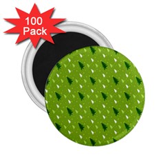 Green Christmas Tree Background 2 25  Magnets (100 Pack)  by Nexatart