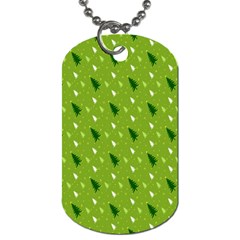 Green Christmas Tree Background Dog Tag (two Sides) by Nexatart