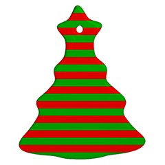 Pattern Lines Red Green Christmas Tree Ornament (two Sides) by Nexatart