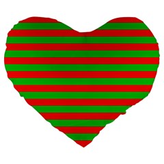 Pattern Lines Red Green Large 19  Premium Heart Shape Cushions by Nexatart