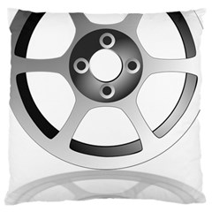 Car Wheel Chrome Rim Large Cushion Case (one Side) by Nexatart