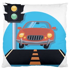 Semaphore Car Road City Traffic Large Cushion Case (one Side) by Nexatart