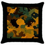 Background For Scrapbooking Or Other Camouflage Patterns Orange And Green Throw Pillow Case (Black) Front