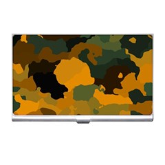 Background For Scrapbooking Or Other Camouflage Patterns Orange And Green Business Card Holders by Nexatart