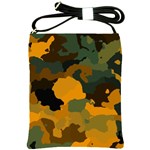 Background For Scrapbooking Or Other Camouflage Patterns Orange And Green Shoulder Sling Bags Front