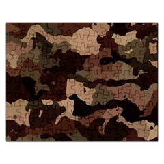 Background For Scrapbooking Or Other Camouflage Patterns Beige And Brown Rectangular Jigsaw Puzzl by Nexatart