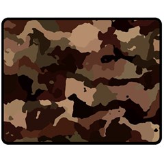 Background For Scrapbooking Or Other Camouflage Patterns Beige And Brown Double Sided Fleece Blanket (medium)  by Nexatart