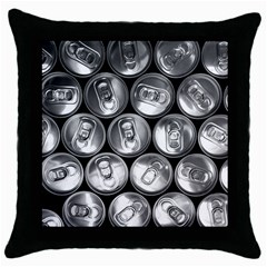 Black And White Doses Cans Fuzzy Drinks Throw Pillow Case (black) by Nexatart