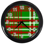 Christmas Colors Red Green White Wall Clocks (Black) Front