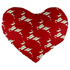 Christmas Card Christmas Card Large 19  Premium Heart Shape Cushions by Nexatart