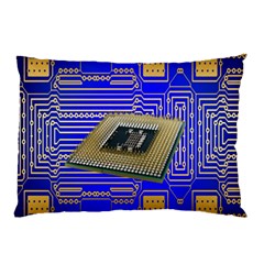 Processor Cpu Board Circuits Pillow Case by Nexatart