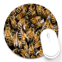 Honey Bee Water Buckfast Round Mousepads by Nexatart