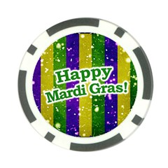 Happy Mardi Gras Poster Poker Chip Card Guard by dflcprints