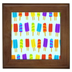 Food Pattern Framed Tiles by Nexatart