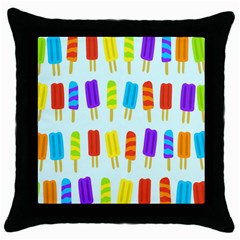 Food Pattern Throw Pillow Case (black) by Nexatart