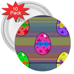 Holidays Occasions Easter Eggs 3  Buttons (10 Pack)  by Nexatart