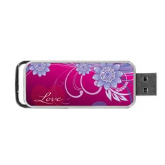 Love Flowers Portable Usb Flash (one Side) by Nexatart