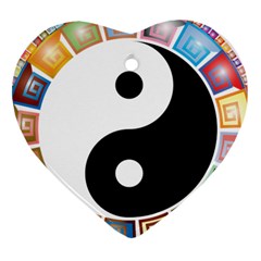 Yin Yang Eastern Asian Philosophy Ornament (heart) by Nexatart