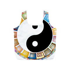 Yin Yang Eastern Asian Philosophy Full Print Recycle Bags (s)  by Nexatart