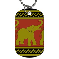 Elephant Pattern Dog Tag (one Side) by Nexatart