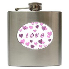 Love Valentine S Day 3d Fabric Hip Flask (6 Oz) by Nexatart