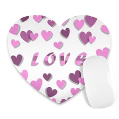 Love Valentine S Day 3d Fabric Heart Mousepads by Nexatart