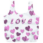 Love Valentine S Day 3d Fabric Full Print Recycle Bags (L)  Front