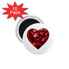 Floral Heart Shape Ornament 1 75  Magnets (10 Pack)  by dflcprints