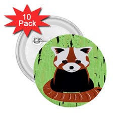 Red Panda Bamboo Firefox Animal 2 25  Buttons (10 Pack)  by Nexatart