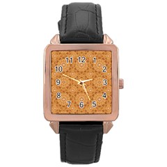 Intricate Modern Baroque Seamless Pattern Rose Gold Leather Watch  by dflcprints