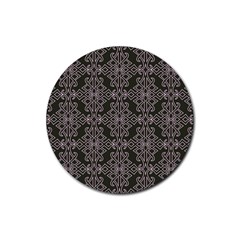 Line Geometry Pattern Geometric Rubber Coaster (round)  by Amaryn4rt