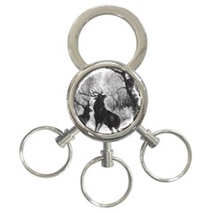 Stag Deer Forest Winter Christmas 3-ring Key Chains by Amaryn4rt