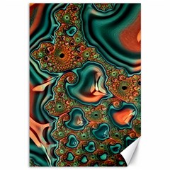 Painted Fractal Canvas 12  X 18   by Fractalworld