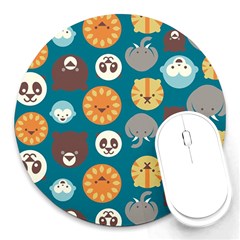 Animal Pattern Round Mousepads by Nexatart