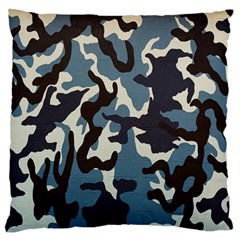 Blue Water Camouflage Large Cushion Case (one Side) by Nexatart