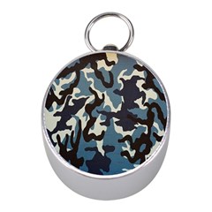 Blue Water Camouflage Mini Silver Compasses by Nexatart